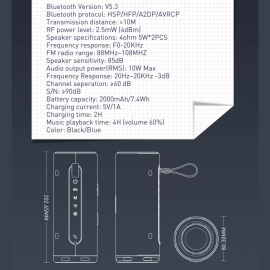 Bluetooth zvucnik LDNIO BTS 13, 10W, tamno zeleni