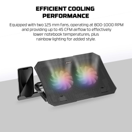 Laptop Cooler Fantech NC14 RGB crni