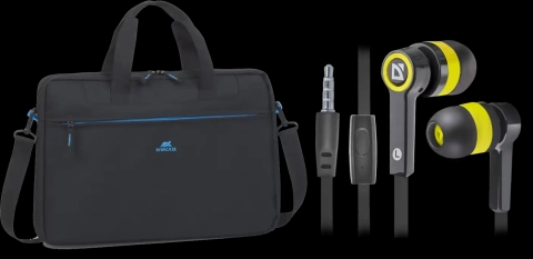Torba za Laptop 15.6 RIVACASE 8037 Crna+Poklon Slušalice bubice sa mikrofonom Defender Pulse 420, cž