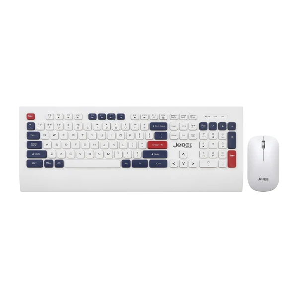 Tastatura bezicna i mis bezicni ws671 belo-plava jedel