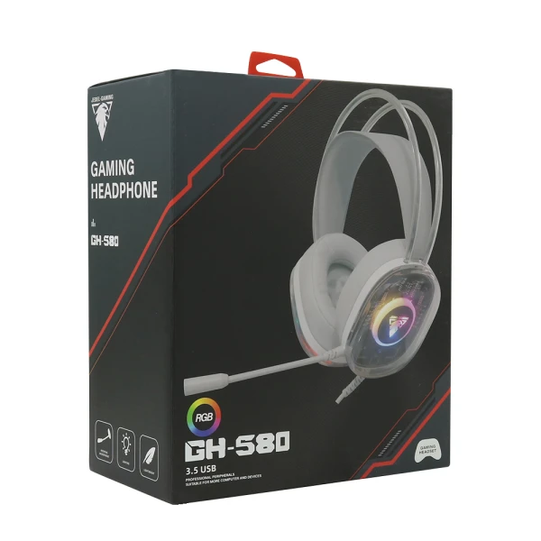Slusalice gejmerske rgb za mikrofonom  gh580 sive jedel