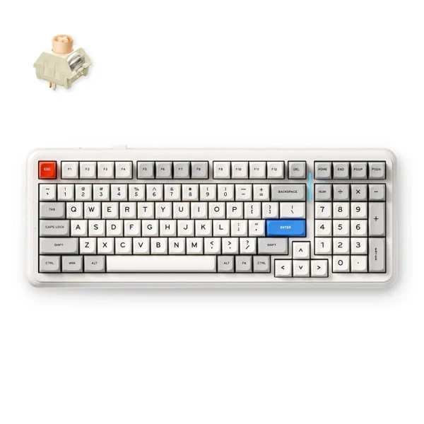 Bežična gaming tastatura MCHOSE K99 V2 Mehanička retro white