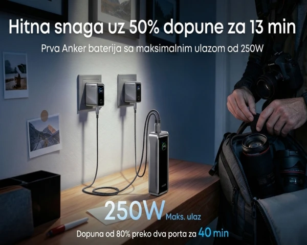 ANKER Prime 26250mAh, 300W, Power Bank za laptop crni 