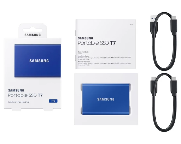 SAMSUNG Portable T7 1TB plavi eksterni SSD MU-PC1T0H 