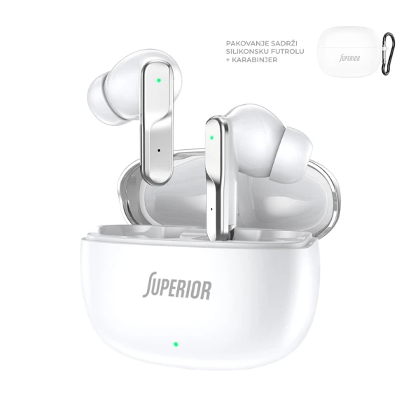 Slusalice bluetooth superior x master 2 enc bele