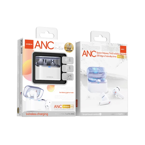 Slusalice bluetooth moxom mx-tw74 anc bele