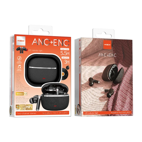 Slusalice bluetooth moxom mx-tw77 anc+enc crne