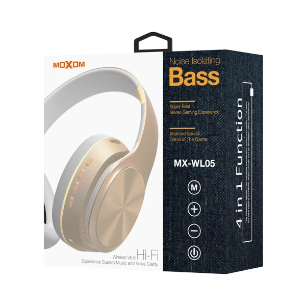 Slusalice bluetooth moxom mx-wl05 zlatne