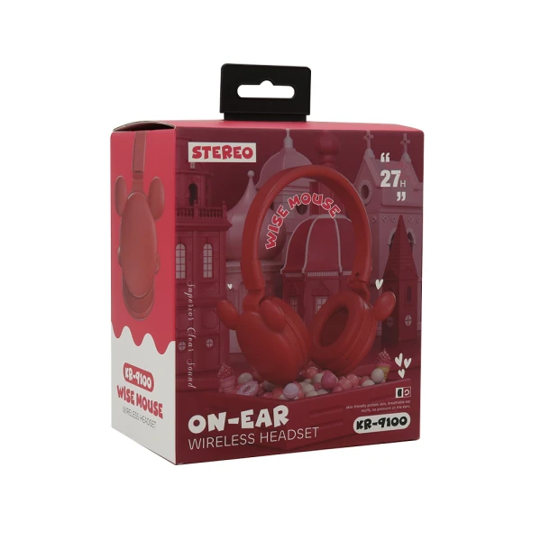 Slusalice bluetooth karler bass kr-9100 crvena