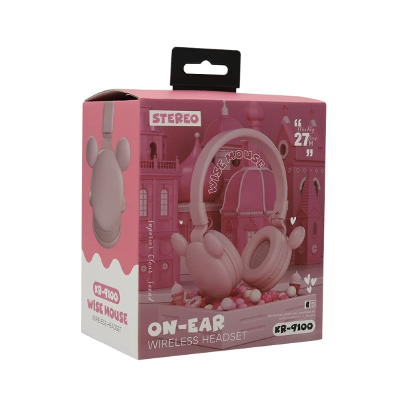 Slusalice bluetooth karler bass kr-9100 pink