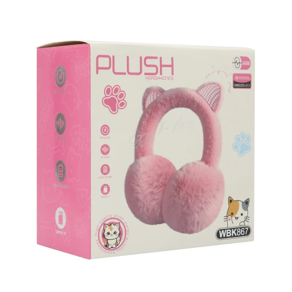 Slusalice bt plush wbk867 roze