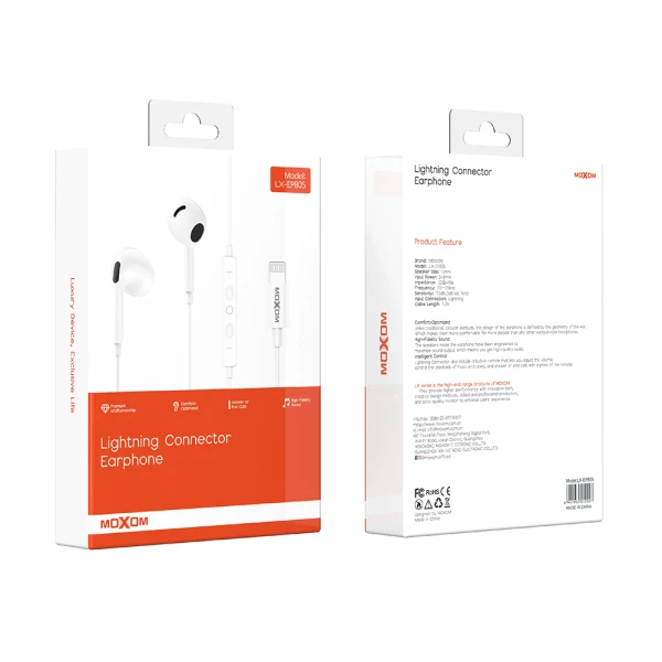 Slusalice moxom lx-ep805 lightning bele