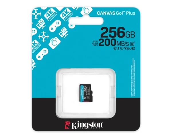 KINGSTON Memorijska kartica U3 V30 microSDXC 256GB Canvas Go Plus 200MB/s A2 SDCG4/256GBSP