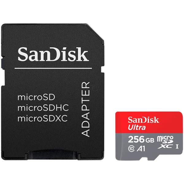 SANDISK Ultra microSDXC 256GB + SD Adapter 150MBs A1 Class 10 UHS-I ( SDSQUAC-256G-GN6MA ) 