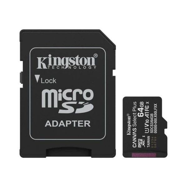 Memorijska kartica kingston selectplus 64gb gen 3 150mb/s sdcs3 + adapter