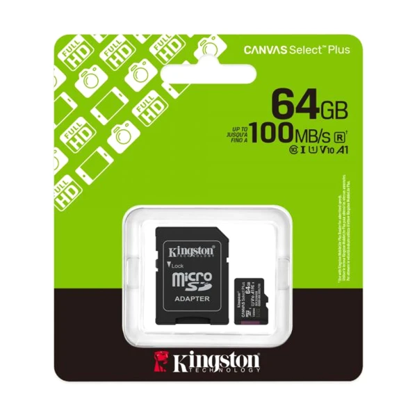Memorijska kartica kingston selectplus 64gb gen 3 150mb/s sdcs3 + adapter