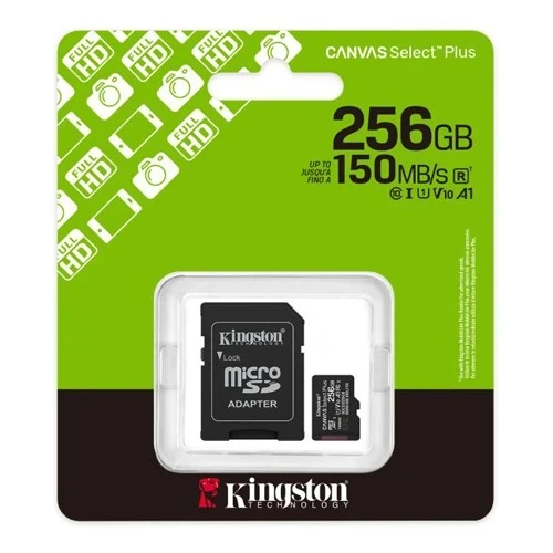 Micro SD Card 256GB Kingston + SD adapter SDCS3/256GB class 10
