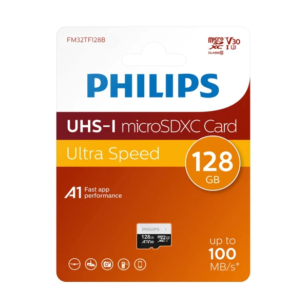 Memorijska kartica philips micro sd 128gb v30 ultra speed (fm32tf128b/93)