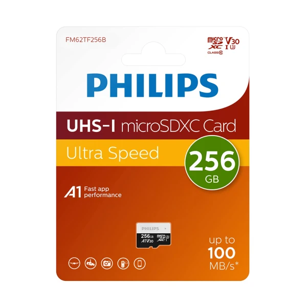 Memorijska kartica philips micro sd 256gb v30 ultra speed (fm62tf256b/93)