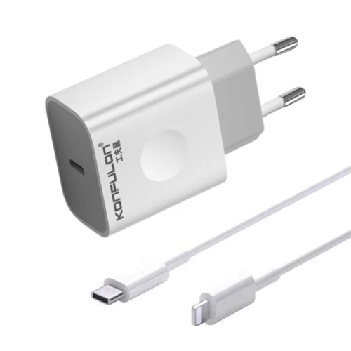 KONFULON C69D brzi kućni punjač 20W + DC13 Lightning KABL
