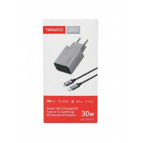 TRANYOO Kućni punjač T-EU13C C30W 2 IzlazaUSB-A+USB-C sa C na C Kablom 60W