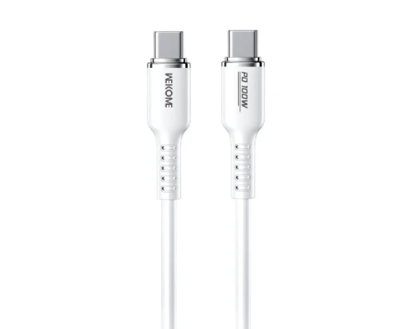WEKOME WDC-11 Kabl 3.1 USB tip C MM 1.2m, za Super brzo punjenje 100W480Mbps, Silicon Soft, beli 