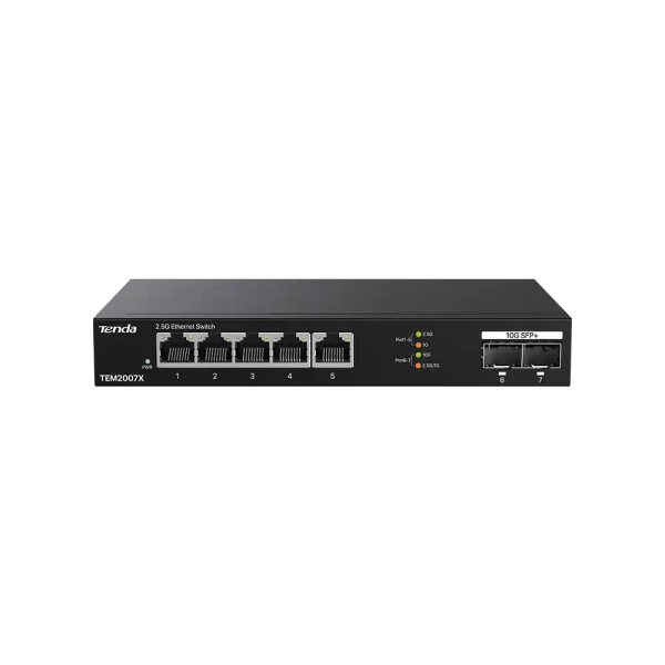Svič 2.5Gbps 5-port Tenda TEM2007X Metal case/2x10G SFP+