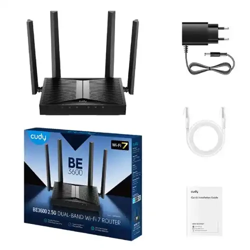Wireless Mesh Router Cudy WR3600H/BE3600/WiFi 7/2.4+5Ghz Wi-Fi 2.5Gx1WAN/4LAN 1Gbit/ext 4x5dBi/2x in