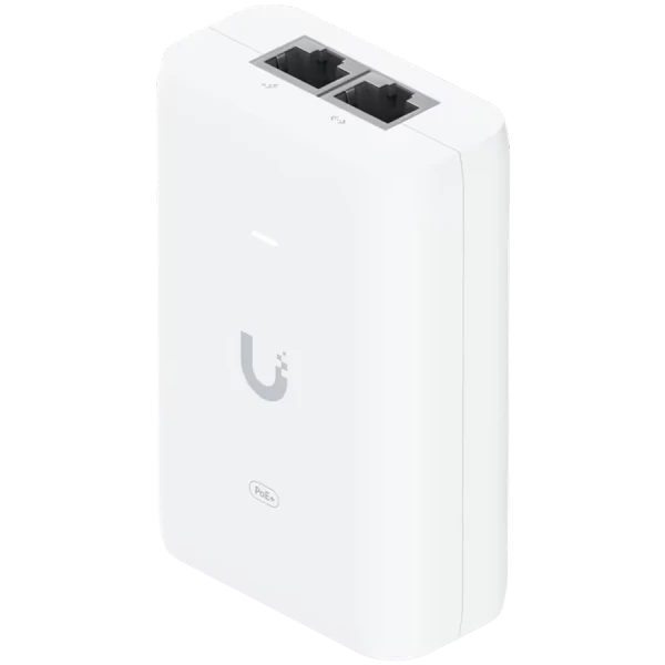 Ubiquiti U-POE+ adapter 30W, powers UniFi PoE+ devices, reduce dependency on PoE switch power, Contains RJ45 data input, AC cable with eart
