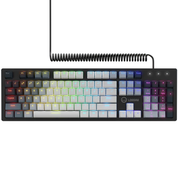 LORGAR Azar 514, Wired mechanical gaming keyboard, RGB backlight, 1680000 colour variations, 18 modes, keys number: 104, 50M clicks, linear