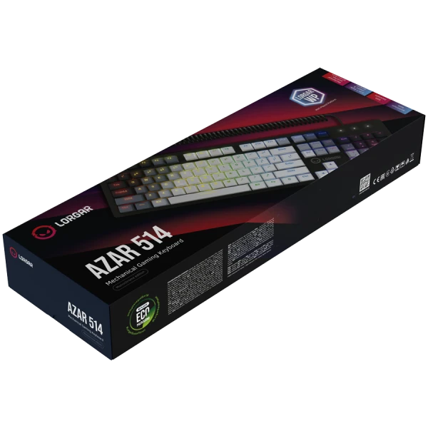 LORGAR Azar 514, Wired mechanical gaming keyboard, RGB backlight, 1680000 colour variations, 18 modes, keys number: 104, 50M clicks, linear