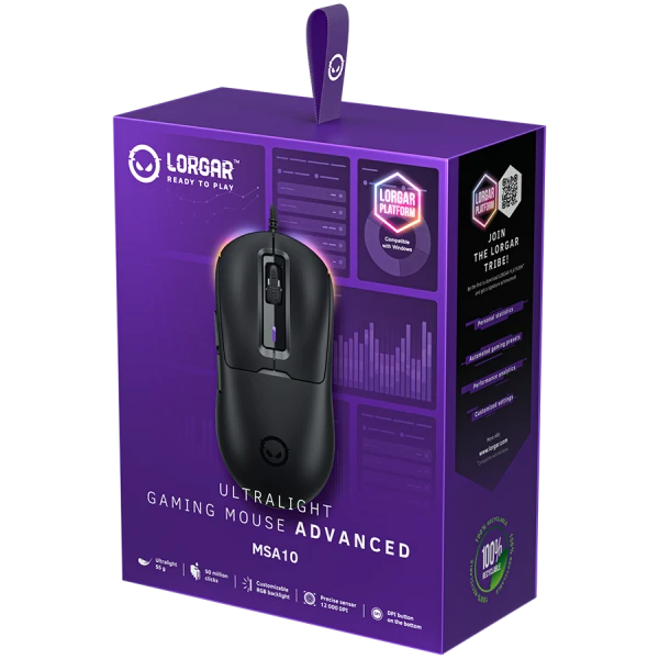 LORGAR MSA10, Ultralight Wired Gaming Mouse Advanced, black ( LRG-MSA10-BK ) 