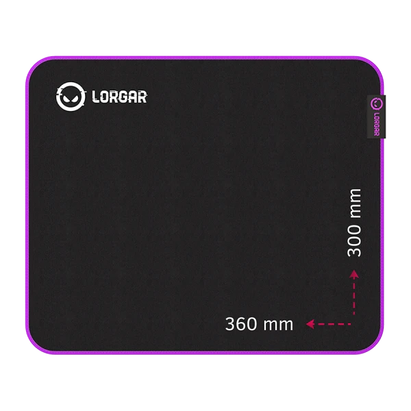 Lorgar Main 313, Gaming mouse pad, High-speed surface, Purple anti-slip rubber base, size: 360mm x 300mm x 3mm, weight 0.195kg ( LRG-GMP313