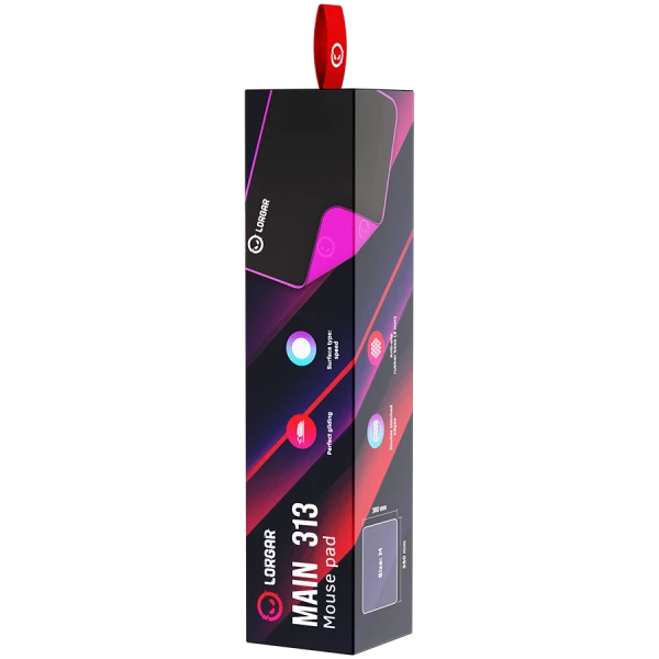 Lorgar Main 313, Gaming mouse pad, High-speed surface, Purple anti-slip rubber base, size: 360mm x 300mm x 3mm, weight 0.195kg ( LRG-GMP313