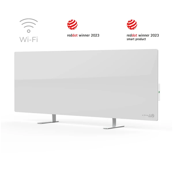 AENO Premium Eco Smart Heater, 700W, Tempered glass, Infrared+convection heating type, Plug type: Europe (EF type), WHITE ( AGH0001S ) 