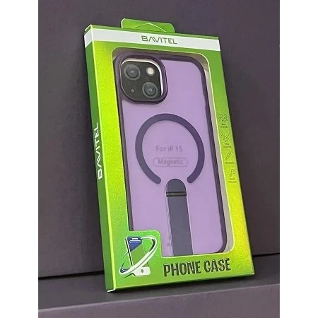 iPhone 15 Bavitel MagSafe sa naslonom ljubičasta