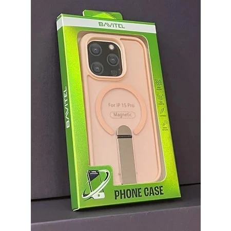 iPhone 15 Pro Bavitel MagSafe sa naslonom pink