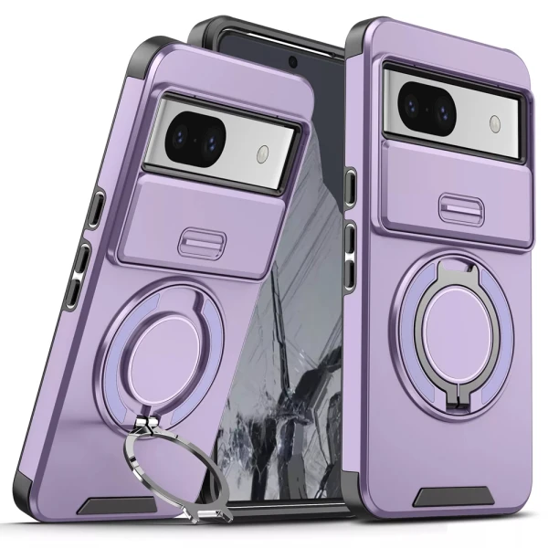 Torbica CamShield Ring stand za Google Pixel 8A ljubicasta