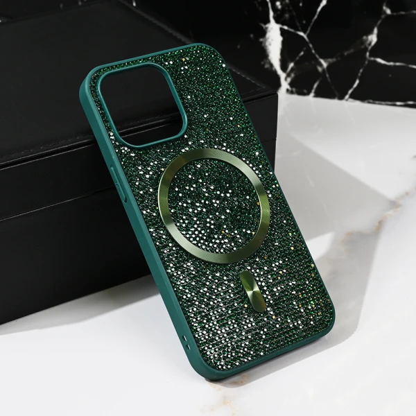 Torbica Magsafe Glam za iPhone 13 Pro 6.1 zelena