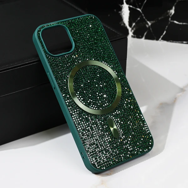 Torbica Magsafe Glam za iPhone 15 6.1 zelena
