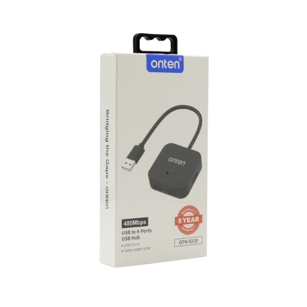 Hub usb 2.0 sa 4 porta usb 2.0 480mbps + fast charge 20cm (otn-5210) onten