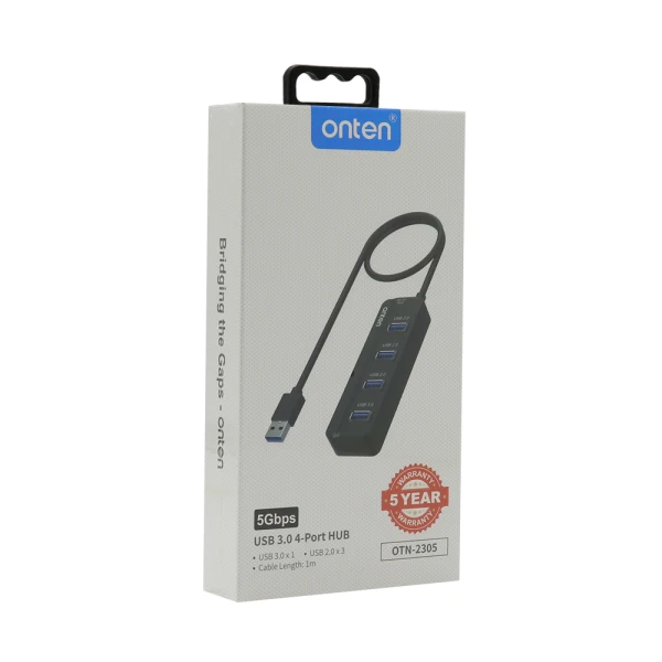Hub usb 3.0 sa 4 porta (3x usb 2.0 + 1x usb 3.0) 1m (otn-2305) onten