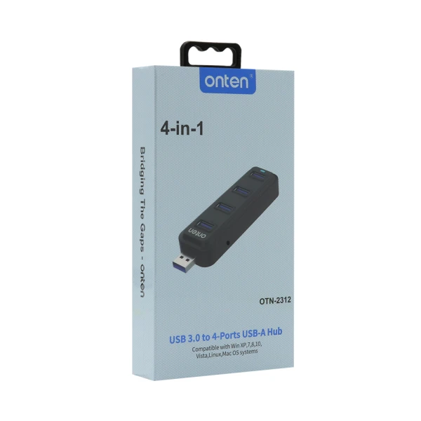 Hub usb 3.0 sa 4 porta (3x usb 2.0 480mbps + 1x usb 3.0 1gbps) (otn-2312) onten