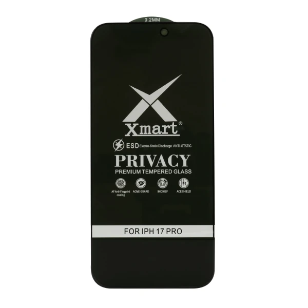 Folija za zastitu ekrana glass x mart 9d privacy za iphone 17 pro (6.3)