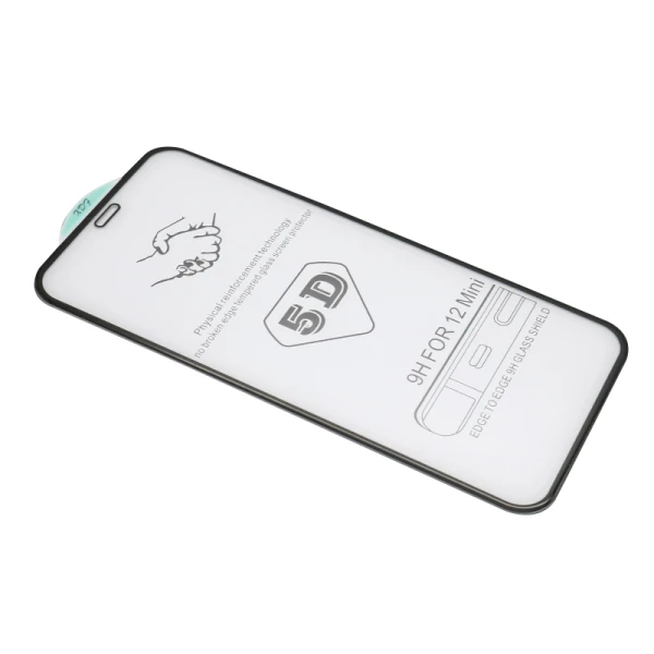 Folija za zastitu ekrana glass 5d za iphone 12 mini (5.4) crna