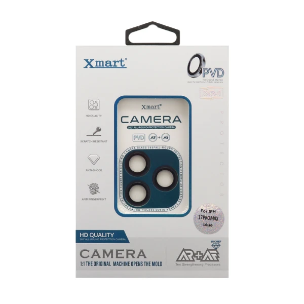 Folija za zastitu kamere x-mart pvd camera film za iphone 17 pro (6.3)/iphone 17 pro max (6.9) plava