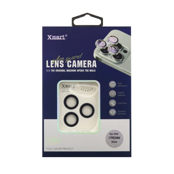 Folija za zastitu kamere x-mart og camera film za iphone 17 pro (6.3)/iphone 17 pro max (6.9) plava