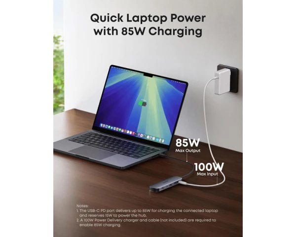 ANKER Nano USB-C Hub 7u1, sivi 