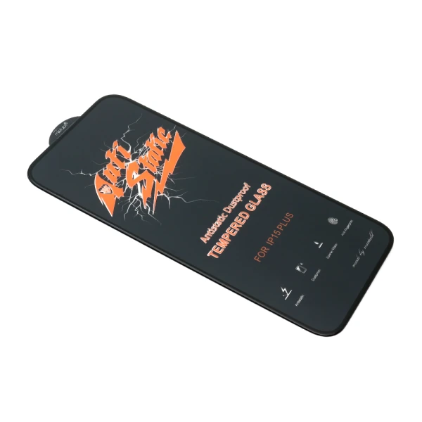 Folija za zastitu ekrana glass antistatic za iphone 15 plus (6.7)/iphone 16 plus (6.7) crna