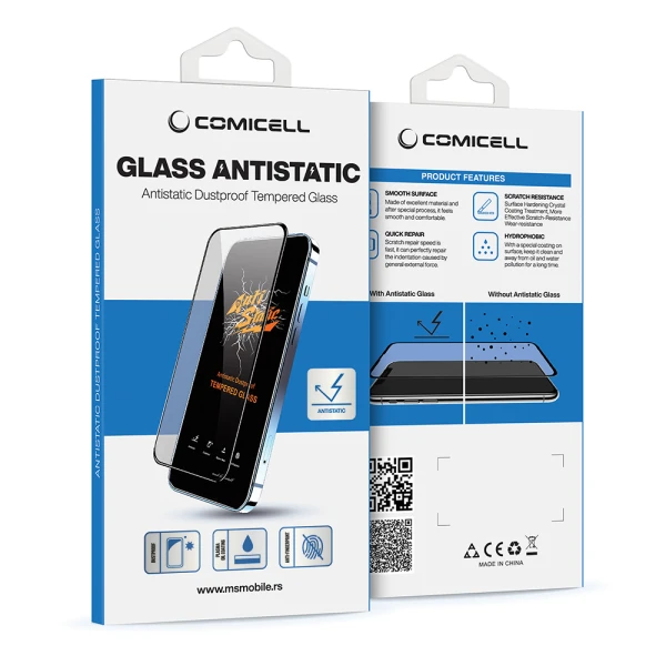 Folija za zastitu ekrana glass antistatic za iphone 15 plus (6.7)/iphone 16 plus (6.7) crna